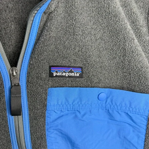 PATAGONIA Synchilla Karstens Gray and Blue Men’s Fleece Vest - Picture 4 of 5